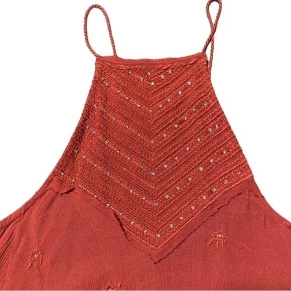 FREE PEOPLE | Orange Halter Top | Size XS - Picture 3 of 5